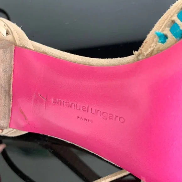 Emanuel Ungaro tan suede heels size 7 - Picture 5 of 7